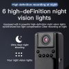 High-definition wearable human body camera with audio and night vision functions - 180° rotatable lens, 180° rotatable camera, supports a 32GB TF card slot, USB/power charging, ABS compact design, suitable for sports, outdoor adventures, travel (black), portable camera, Mini Body Cameras
