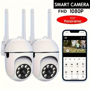 JOOAN PTZ Pan-Tilt Camera with 355° Horizontal + 90° Vertical Rotation | Smart Tracking for Elderly and Children | Day & Night Full Color Vision | Two-Way Audio Intercom | Motion Detection & Voice Alerts | 2.4G Wireless WiFi Connection | Indoor Security Monitoring, Perfect for Home Care of Seniors and Kids
